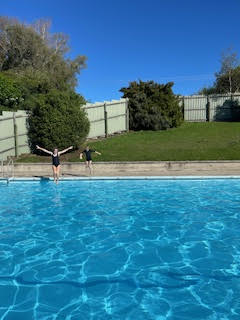 Sunny summer days at the Cust pool