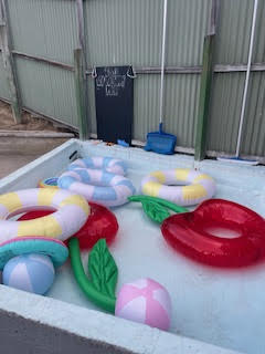 Colourful pool inflatables ready for summer