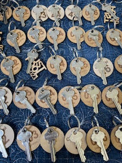 Original wooden membership keytags from the Cust pool